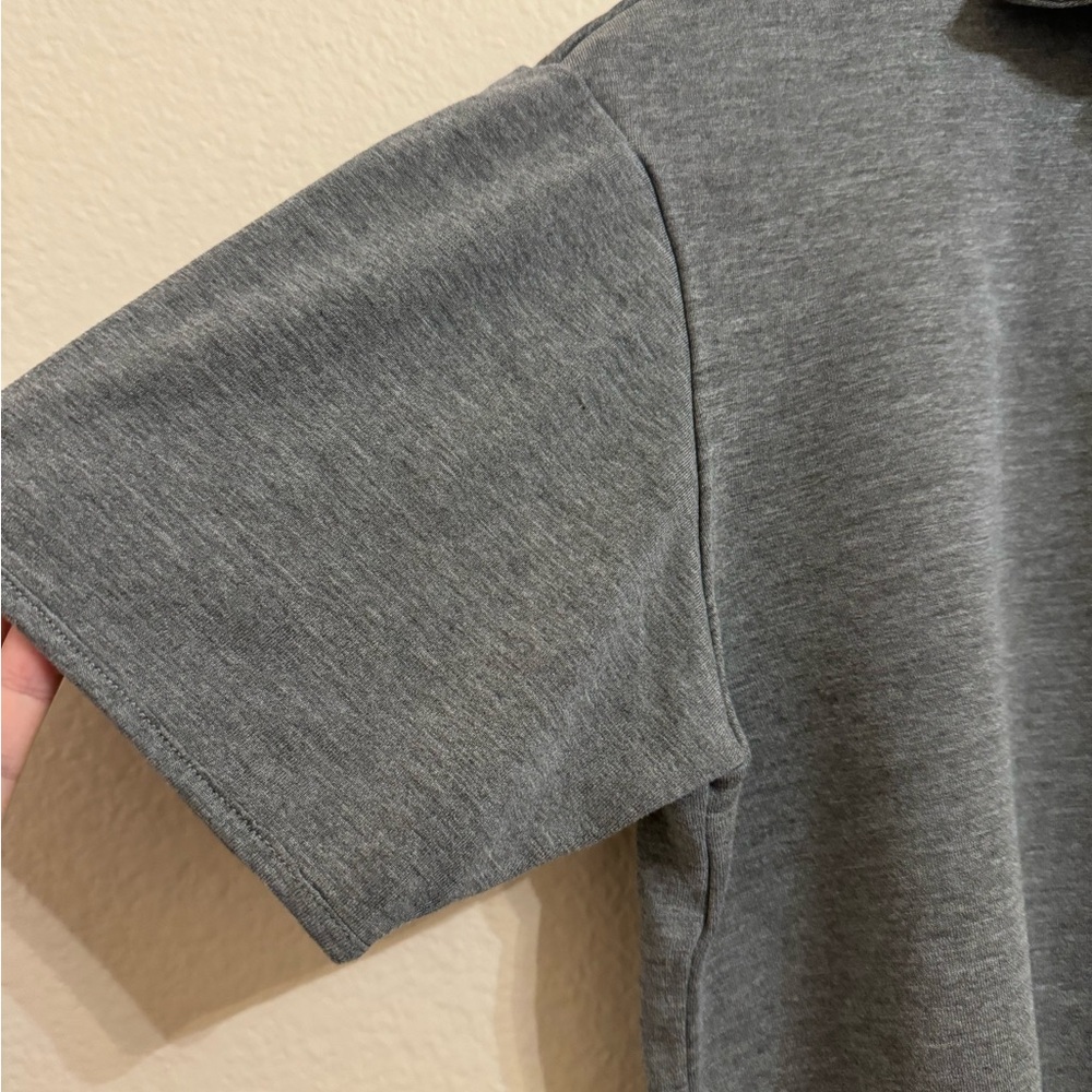 Theory Women’s Short Sleeve Crop Polo Shirt Tee Top Soft Viscose Jersey Grey P - Picture 9 of 11
